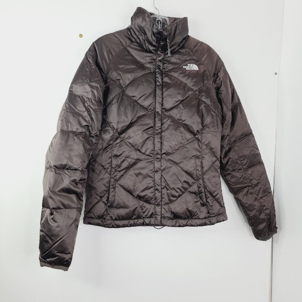 The North Face Women's Brown Goose Down Quilted Winter Puffer Jacket Size XS